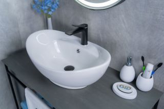 Раковина Gid N9018 51107 накладная белая 59x39x21